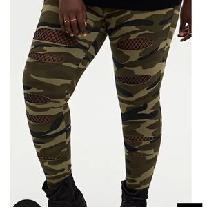 🆕 1X SLASHED FISHNET UNDERLAY CAMO LEGGING
